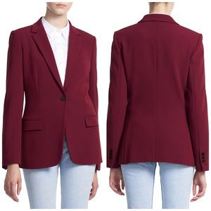 NEW Theory Buttoned Notch Basic Blazer in Currant